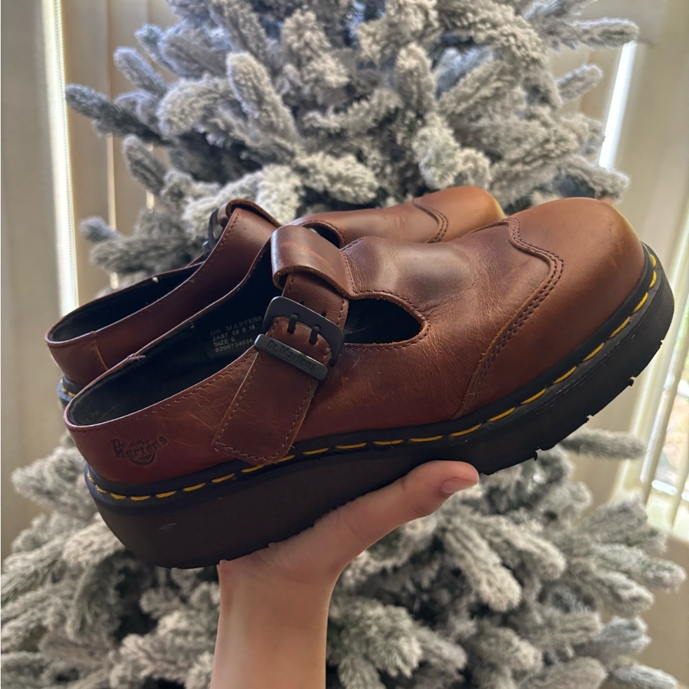 Dr. Martens Chestnut Leather Mary Jane Shoes